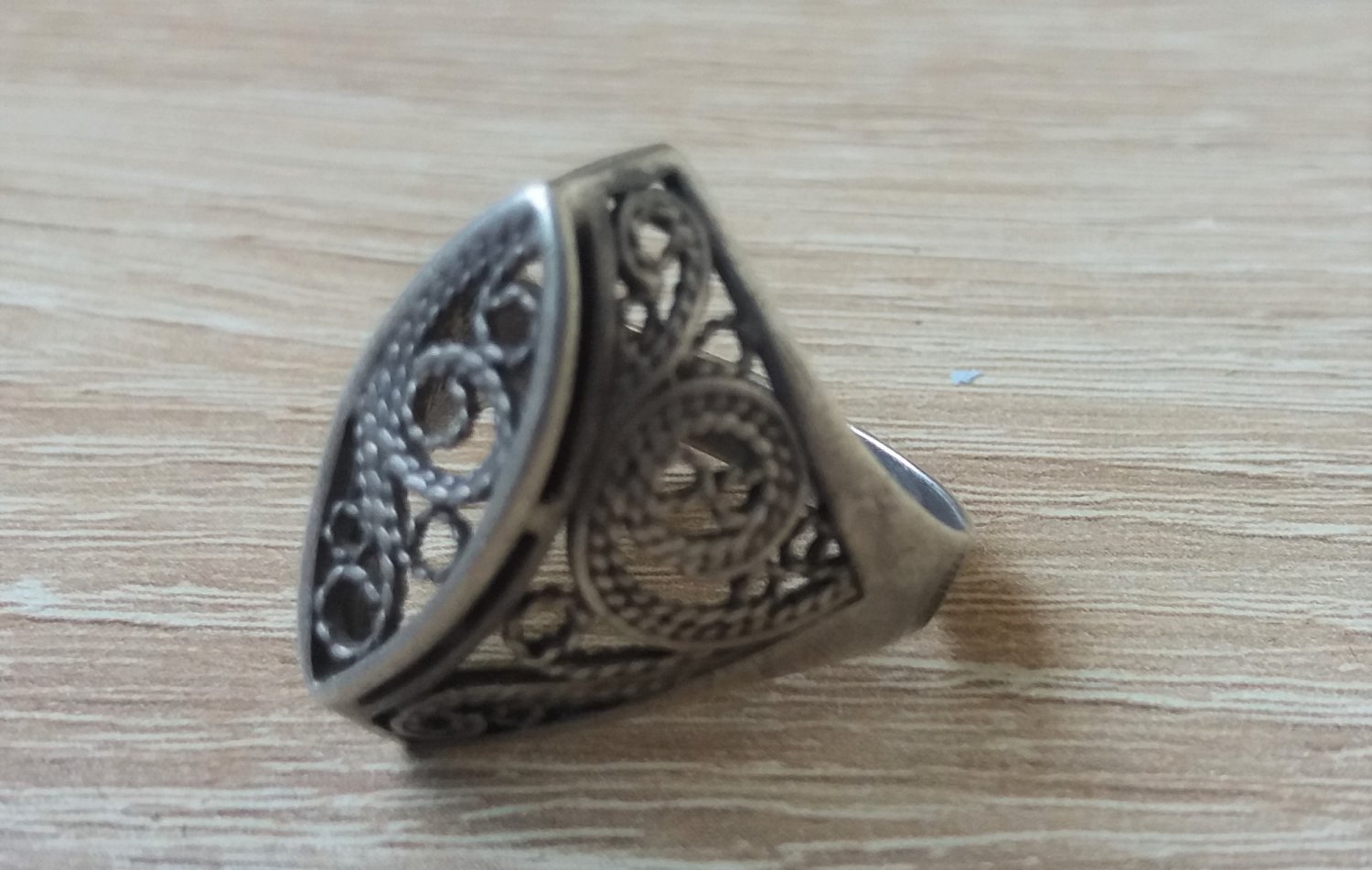 Soviet Silver .925 Filigree Ring Vintage Antique Ethnic Ring Moscow Maker &ETH;&sect;&ETH;&uml;&ETH;�