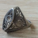 Soviet Silver .925 Filigree Ring Vintage Antique Ethnic Ring Moscow Maker ЧШМ