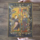 Vintage Embossed Copper Enamel Wall Art – The Annunciation, 13th Century Armenian Gospel