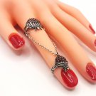 Armenian Pomegranate Double Ring – Sterling Silver .925 with Garnet Stones