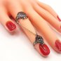 Armenian Pomegranate Double Ring &acirc;�� Sterling Silver .925 with Garnet Stones