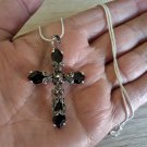 Armenian Cross Sterling Silver Obsidian Pendant – Handmade Faith Necklace