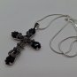 Armenian Cross Sterling Silver Obsidian Pendant &acirc;�� Handmade Faith Necklace