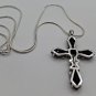 Armenian Cross Sterling Silver Obsidian Pendant &acirc;�� Handmade Faith Necklace