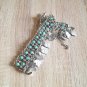 Anahit Turquoise Link Belt, Armenian Ethnic Goddess Drop, Belly Dance Jewelry