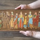 Vintage Armenian Copper Enamel Wall Relief: Sasun Dance, Soviet Era 1970s–80s Embossed Home Décor