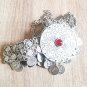 Armenian Ethnic Flowery Link Belt with Tigran the Great Coin & Red Gemstone
