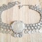 Armenian Ethnic Flowery Link Belt with Tigran the Great Coin & Red Gemstone