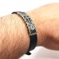 Leather Bracelet with Armenian Cross & Eternity Symbol Sterling Silver .925