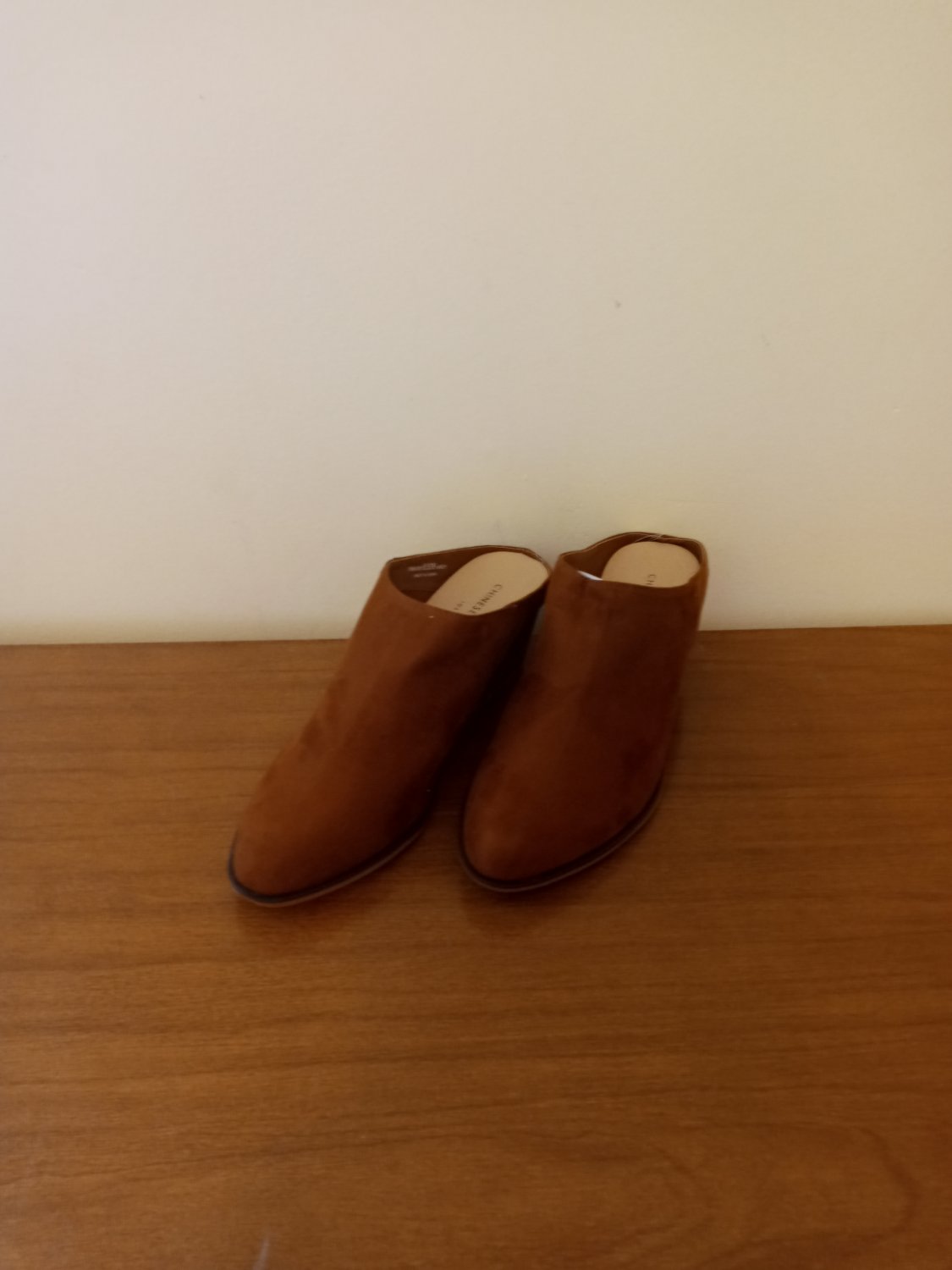Chinese Laundry Shelbi Low-heel Mules, Whiskey Suede, 8.5 (NEW in box)