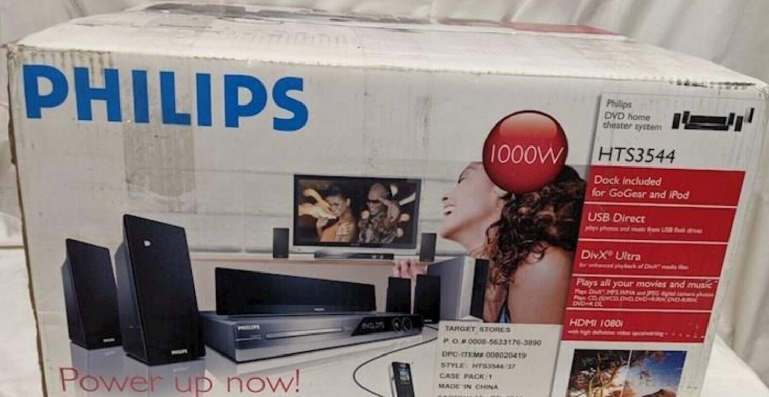 Philips HTS3544 DVD Home Theater System IOB