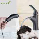 Bathroom  Mix Hot and Cold Black Pull Out Wash Basin Water Faucet Vanity Sink Mixer TaP