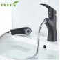 Bathroom  Mix Hot and Cold Black Pull Out Wash Basin Water Faucet Vanity Sink Mixer TaP