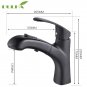 Bathroom  Mix Hot and Cold Black Pull Out Wash Basin Water Faucet Vanity Sink Mixer TaP
