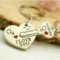 Romantic style key chain for lovers, heart-shaped key chain.