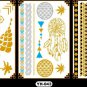 10X Gold Metallic Temporary Transfer Tattoot arm Body Do It Yourself