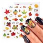 8 pcs Maple Leaf Fall Autumn Water Slider Sticker Quick Nail Art Design Manicure