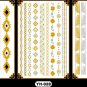 5X Large 8x6 inch Gold Metallic Temporary Transfer Tattoo Bracelet Free shippin