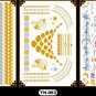 10X Gold Metallic Temporary Transfer Tattoo Sticker Bridal party Body Art
