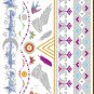10X Gold Metallic Temporary Transfer Tattoo Sticker Bridal party Body Art