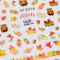 2 pcs Maple Leaf Fall Autumn 3D Quick Nail Art Sticker Easy to use Design