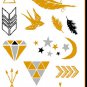 10X Gold Metallic Temporary Transfer Tattoo Premium Bracelet arm Body