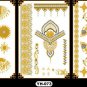 10 PCS Gold Metallic Temporary Transfer Tattoo Sticker Bridal party Body Art