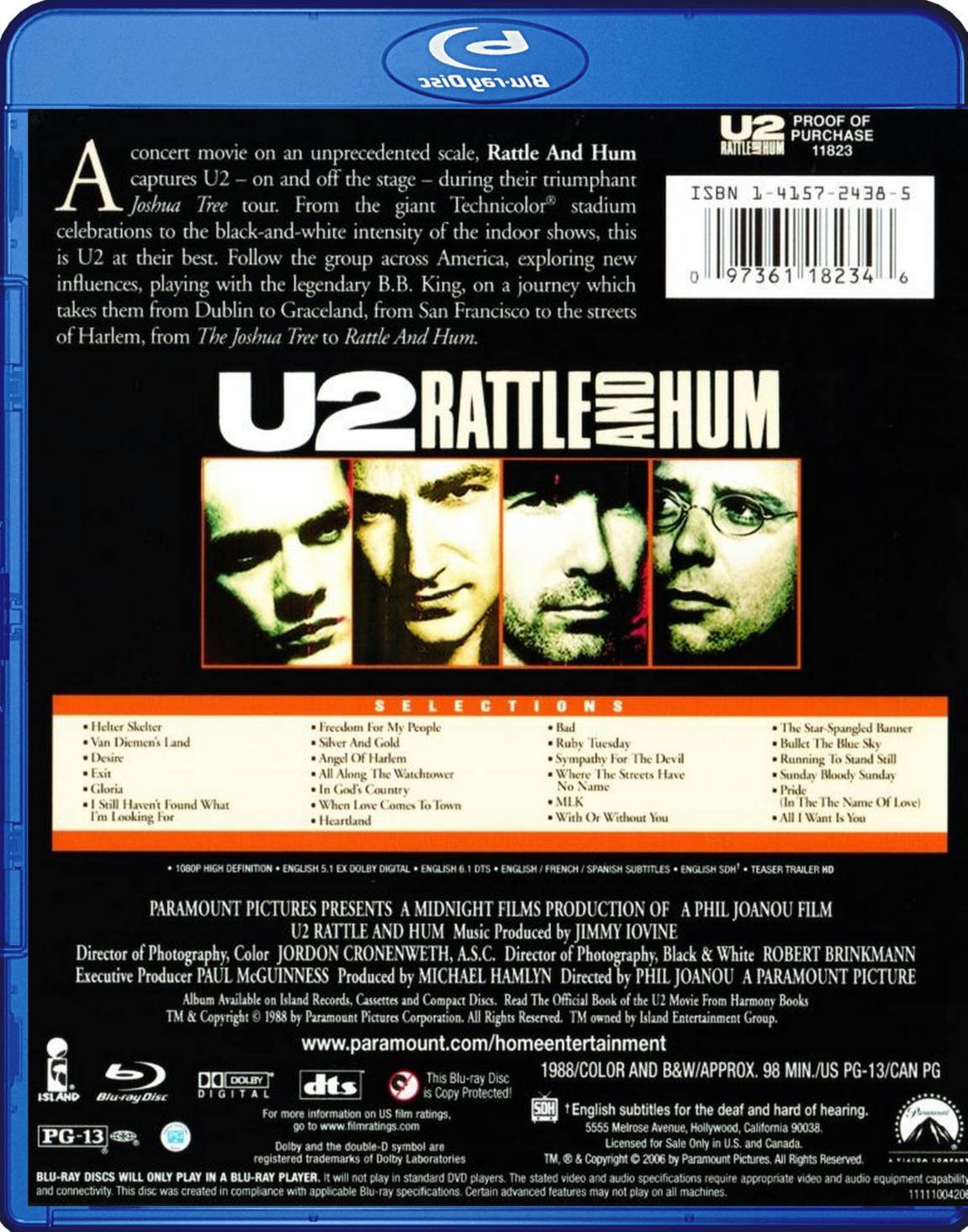 U2 Rattle And Hum BluRay