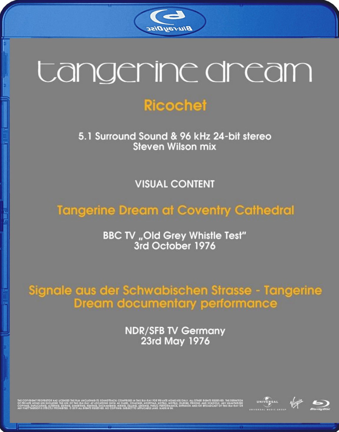 Tangerine Dream Ricochet BluRay HiRes Audio