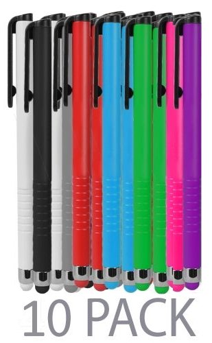 10x Atomic Micro Slim Stylus w/Rubber Tip & Pocket Clip (Random Colors)