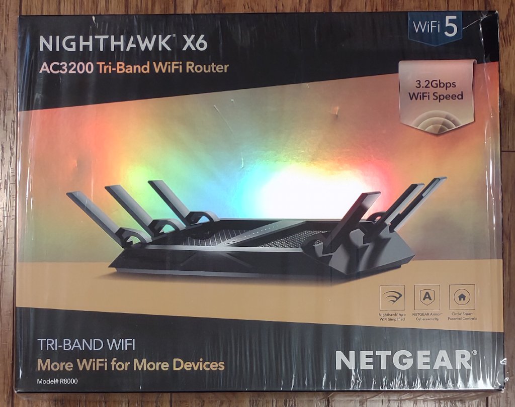 NETGEAR Nighthawk X6 AC3200 Tri-Band WiFi Router R8000-100NAS - See Pictures