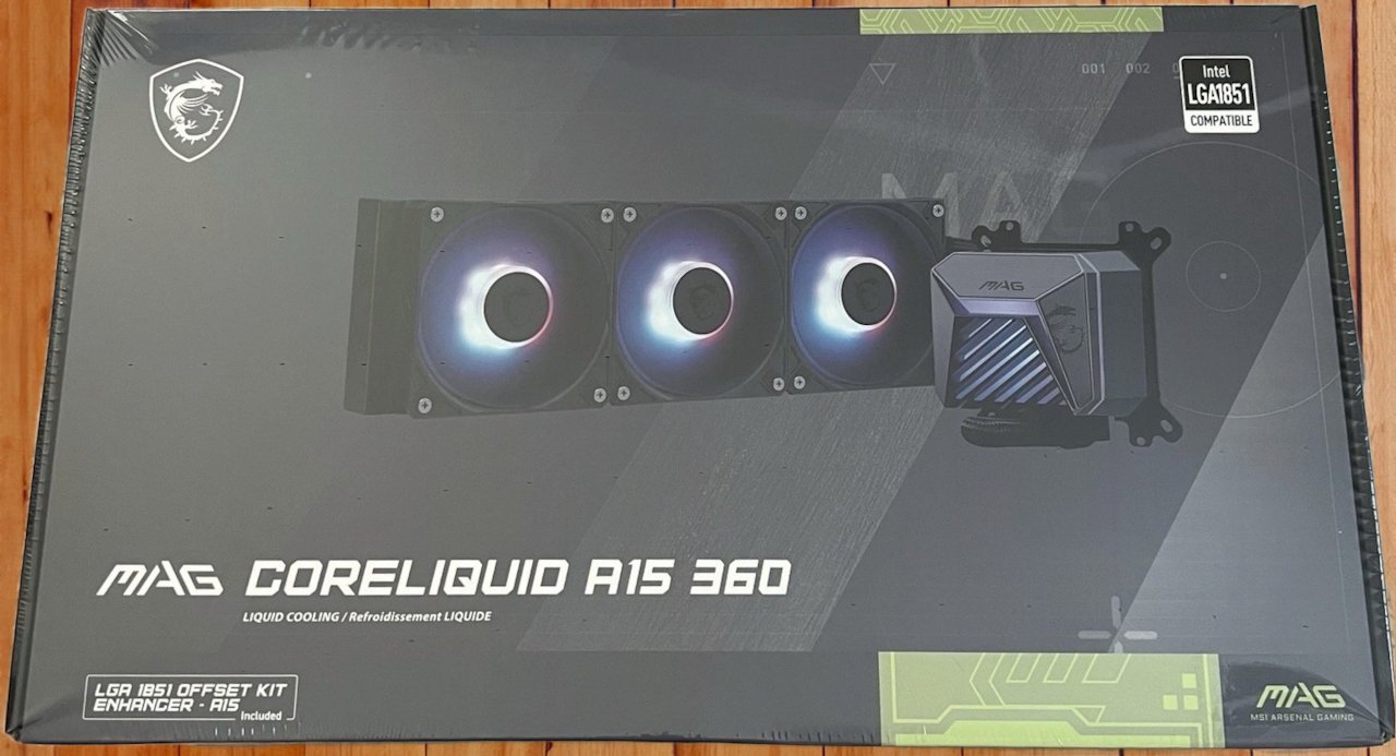 MSI MAG Coreliquid A15 360 Black AIO Liquid Cooler Triple 120mm ARGB PWM Fans LGA1700/1851/AM5/AM4