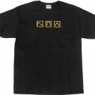 MEDIUM M yellow on black oscillator shirt