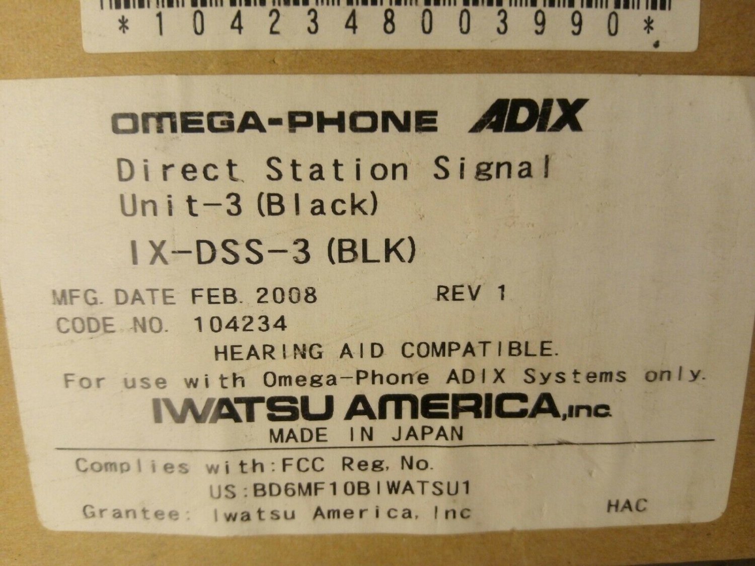 Iwatsu  phone ADIX IX-DSS-3 New