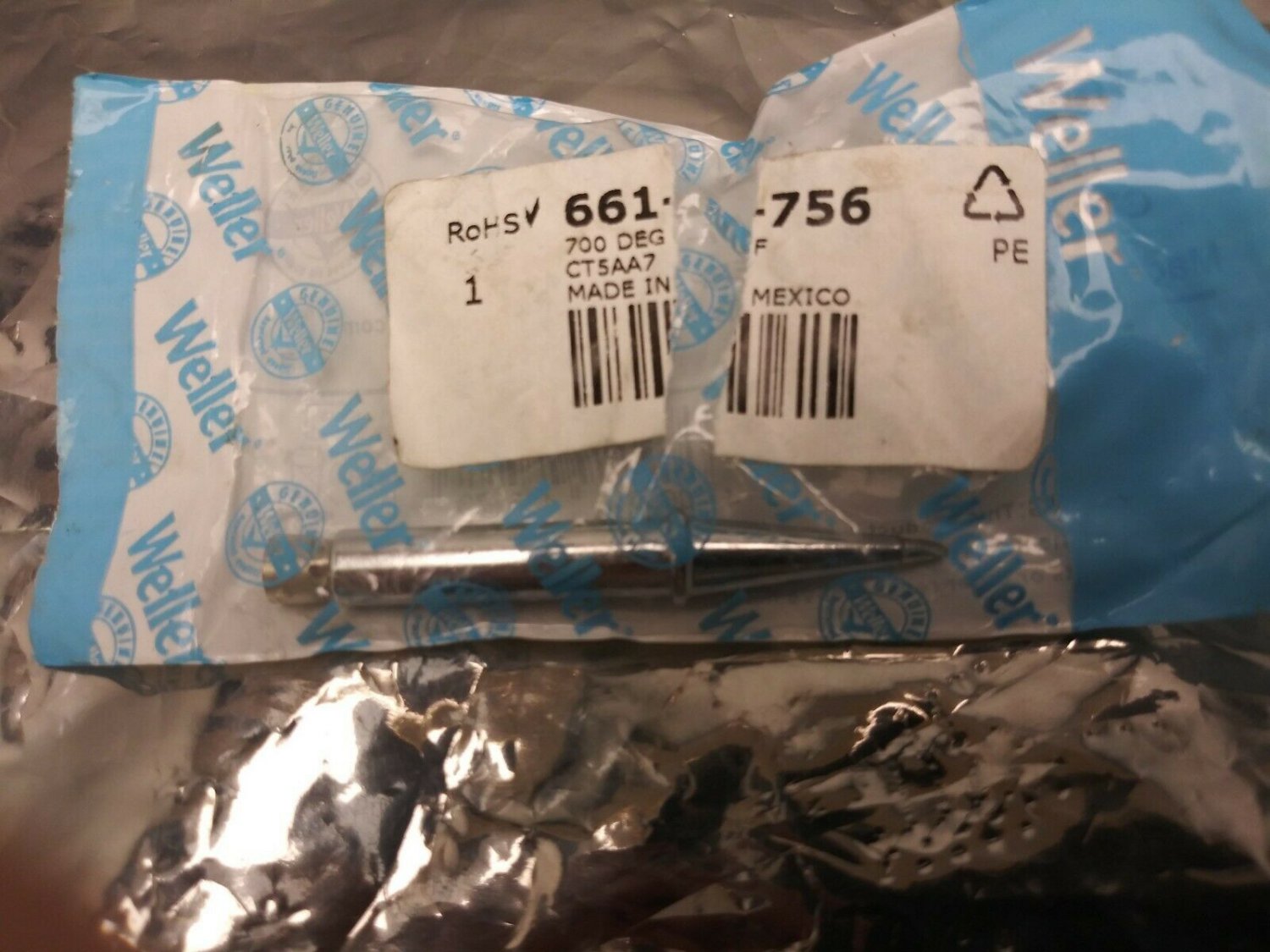 CT SERIES SOLDERING IRON TIP 1.6MM 375C, FOR USE WITH WELLER W61, 60W FOR WELLER