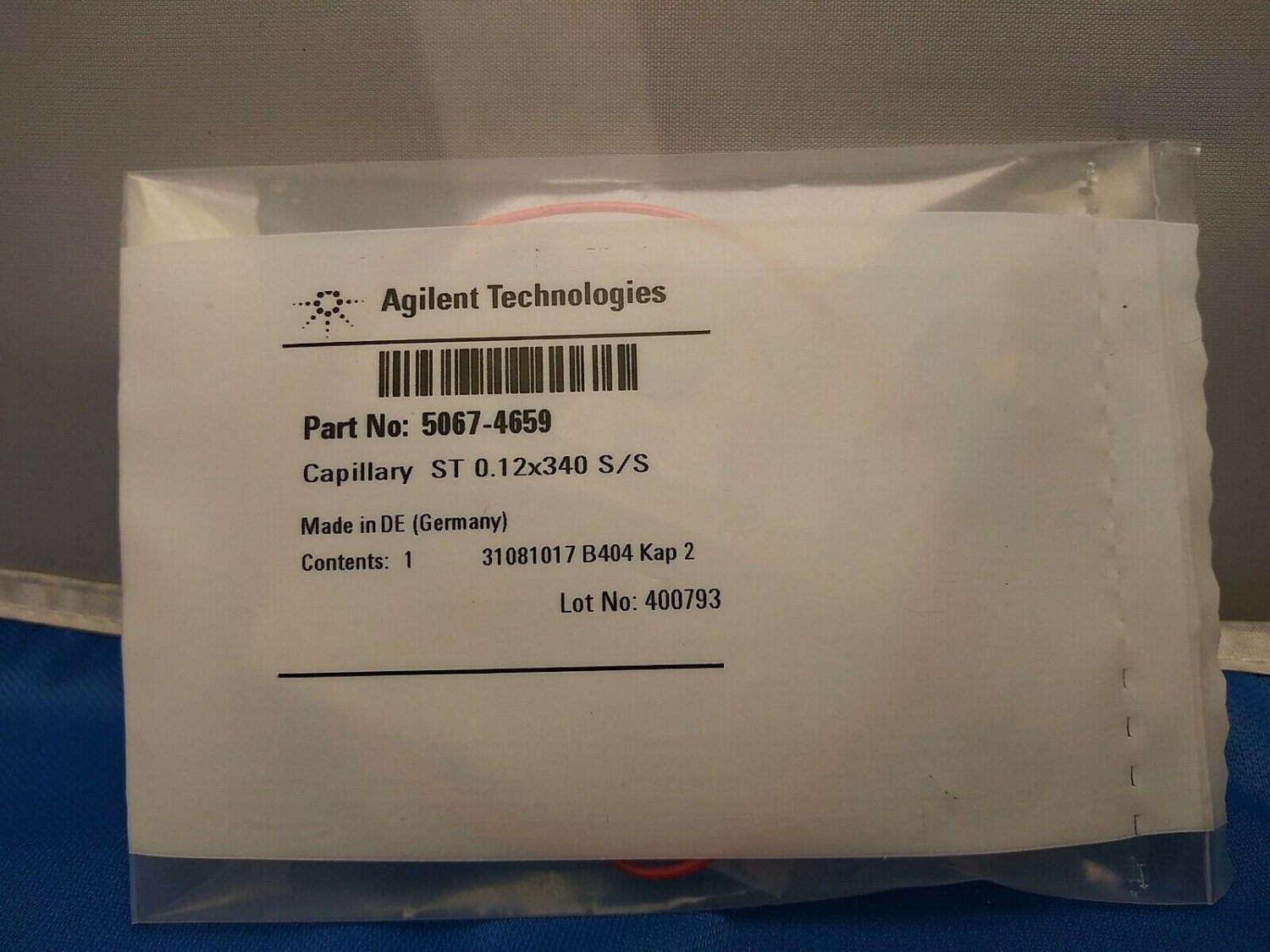 Agilent TechnologiesPart No: 5067-4659Capillary ST 0.12x340 S/S