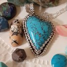 Turquoise, Heart, Pendant, Heart cab, Heart gem, Heart Zipper pull, Gemstone Zipper Pull,