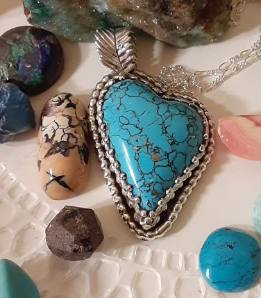 Turquoise, Heart, Pendant, Heart cab, Heart gem, Heart Zipper pull, Gemstone Zipper Pull,