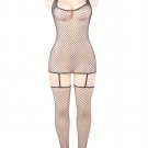 L/XL - Silver Sparkle Fishnet Bodystocking