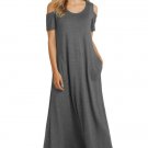 Medium - Charcoal Cold Shoulder Maxi