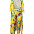 Large - Yellow Cardigan with Matching Ankle Length Pants