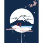 Blue Fuji Mountain Doorway Curtain Japanese Noren Kitchen Bathroom Partition Curtain Decoration