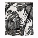 Ofat Home Black White Frond Palm Leaves Rainforest Shower Curtain with Hooks No Liner Needed, 72x72"