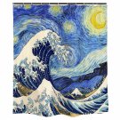 Ofat Home Van Gogh Starry Night Japanese Great Wave Off Kanagawa Shower Curtain for Bathroom Decor
