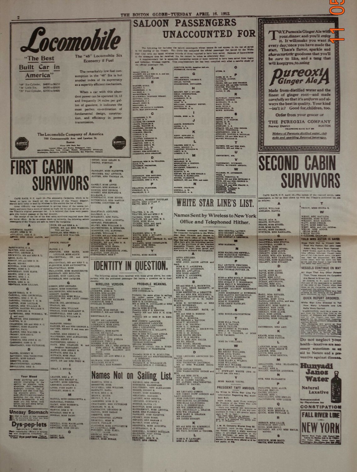 1912 Titanic Historic 3rd Class Ticket + Boston Daily Globe News Print Reprint