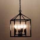 CO-Z 4-Bulb Hanging Lantern Light Fixture w/ Industrial Flare, for Kitchens, Foyers, Entryways
