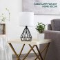 Modern Table/Desk Lamp with White Fabric Shade and Hollowed Out Base