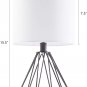 Modern Table/Desk Lamp with White Fabric Shade and Hollowed Out Base