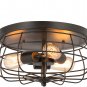 CO-Z 15-inch Industrial-style Light Fixture, 3 Bulb Support with Vintage Metal Cage
