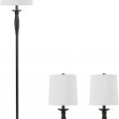 3 Lamp Set, Classic Metal Base Floor Lamp + Table Lamps